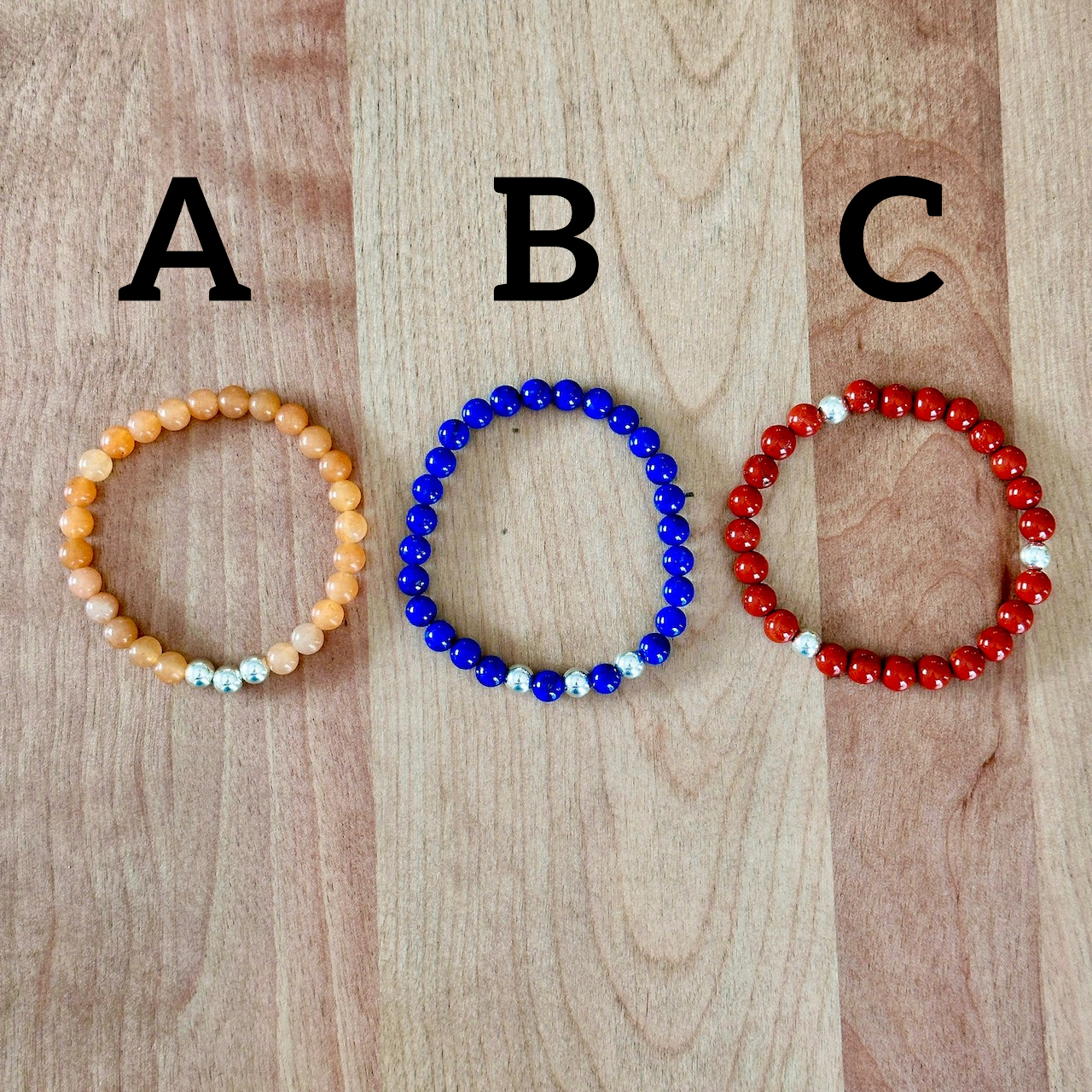 Genuine Lapis Lazuli Gemstone Bead Bracelet