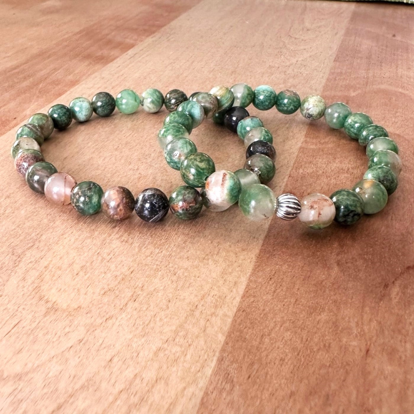 Genuine African Jade Gemstone Bead Bracelet