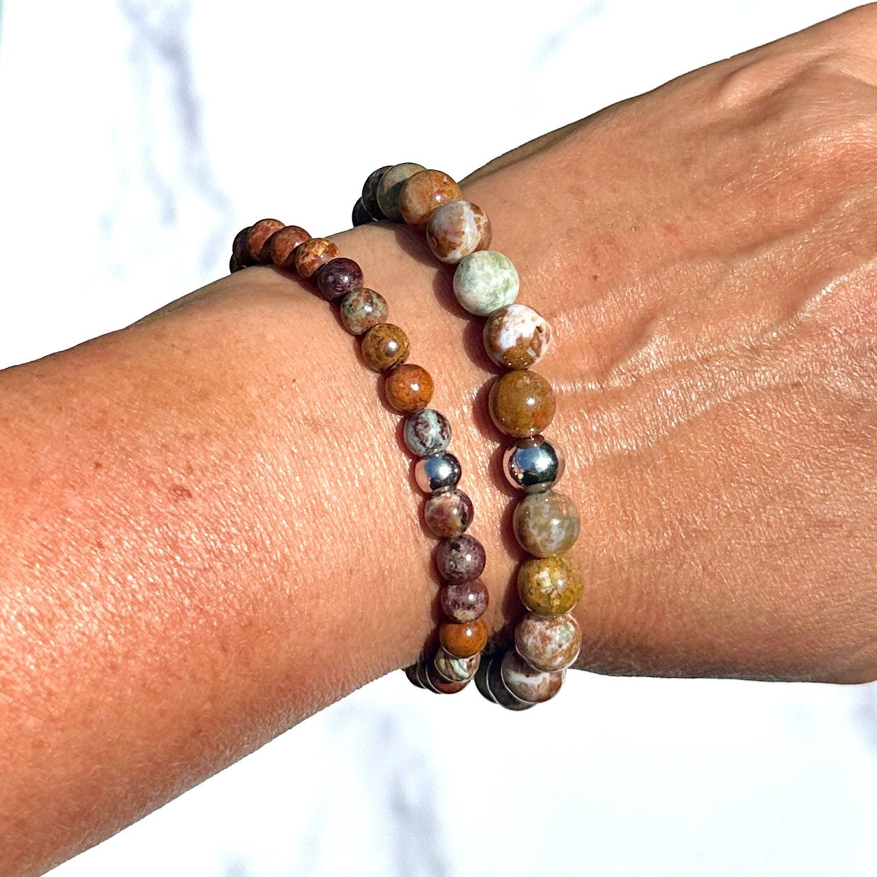 Genuine Green Opal Gemstone Bead Bracelet