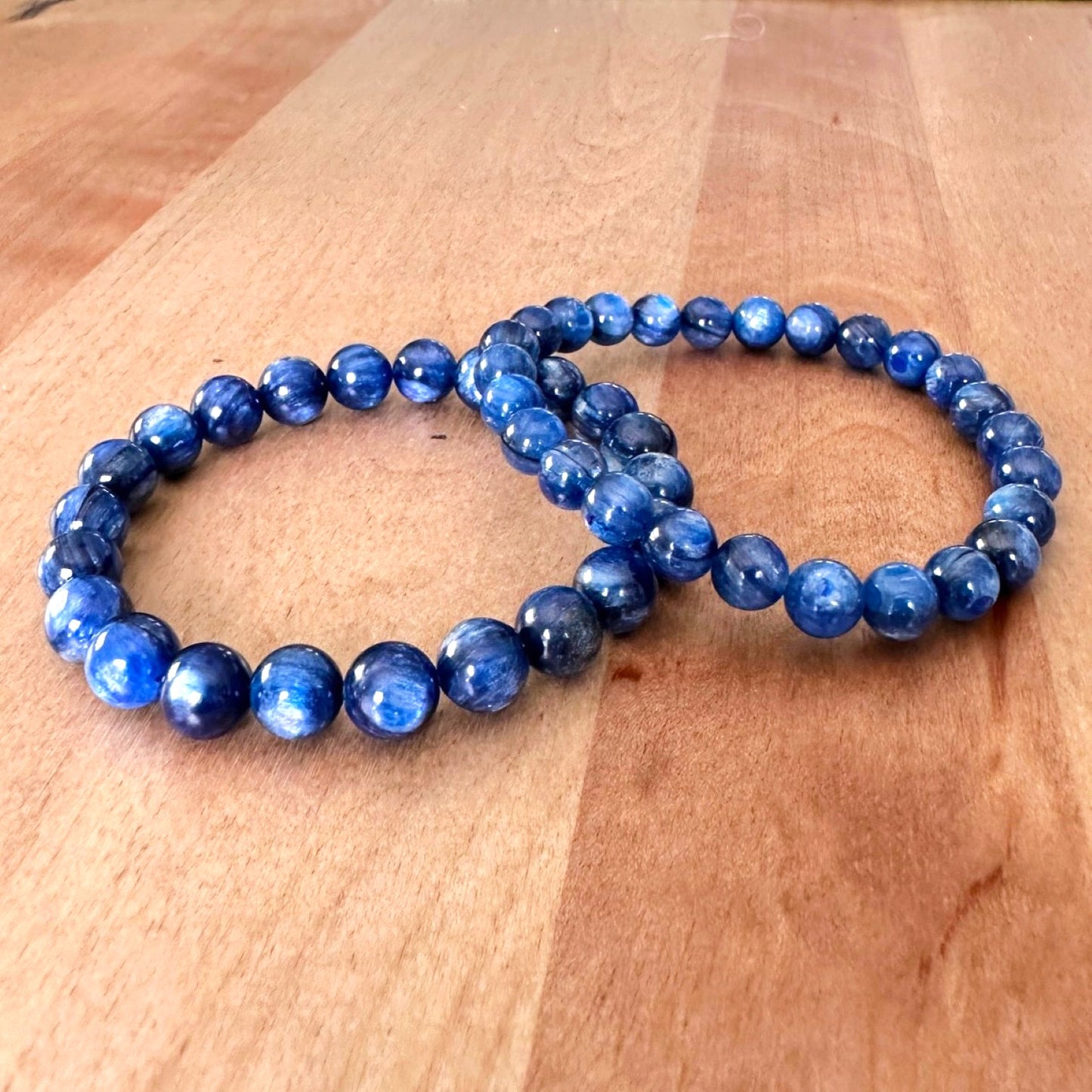 Genuine Kyanite Gemstone Bead Bracelet
