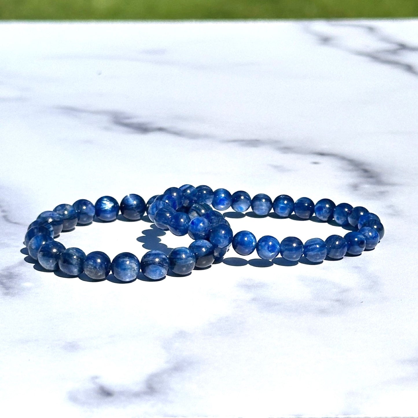 Genuine Kyanite Gemstone Bead Bracelet