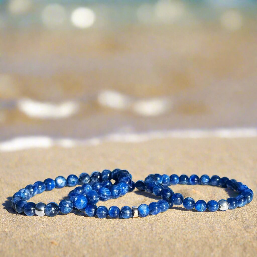 Genuine Kyanite Gemstone Bead Bracelet