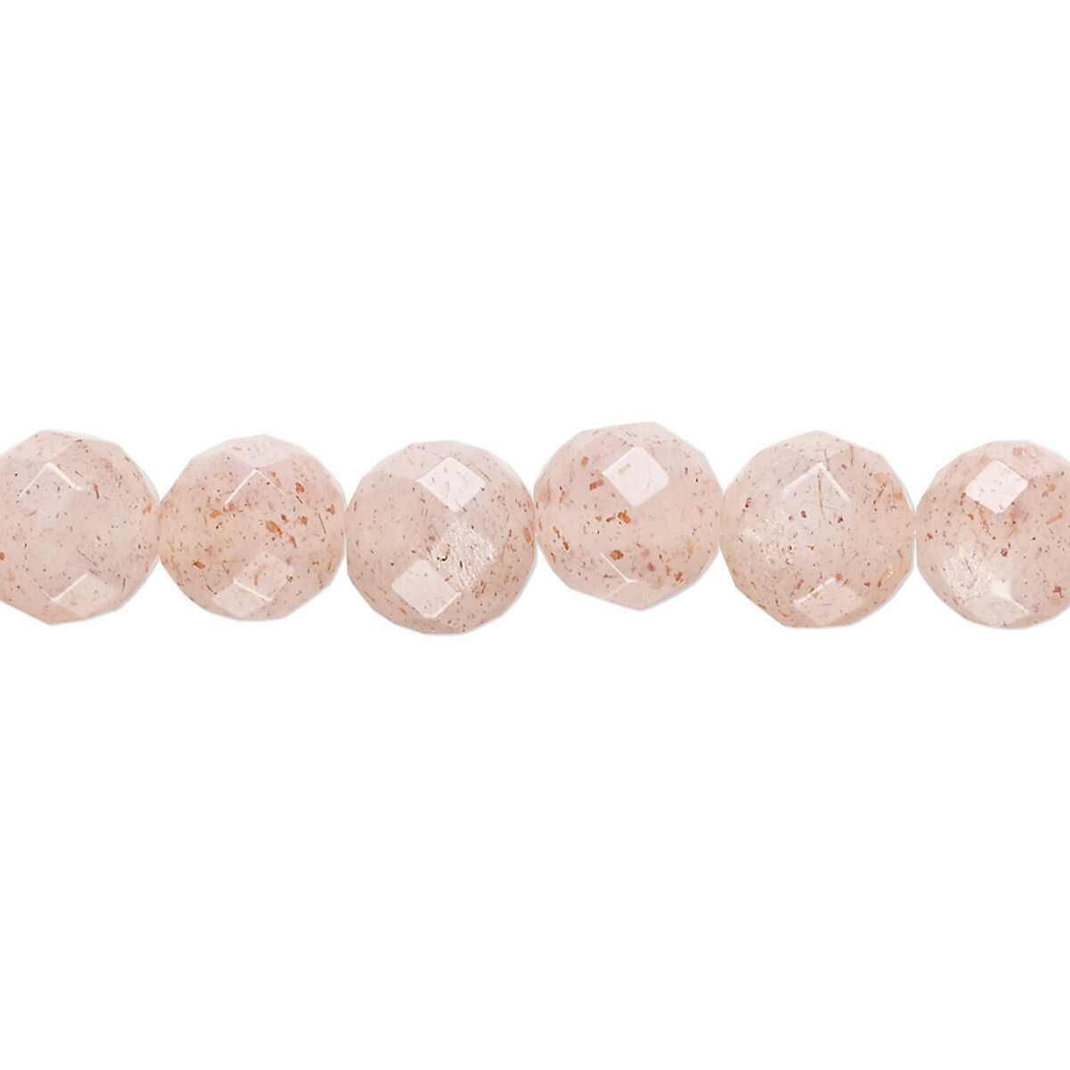 Genuine Pink Flake Moonstone Faceted Gemstone Bead Bracelet