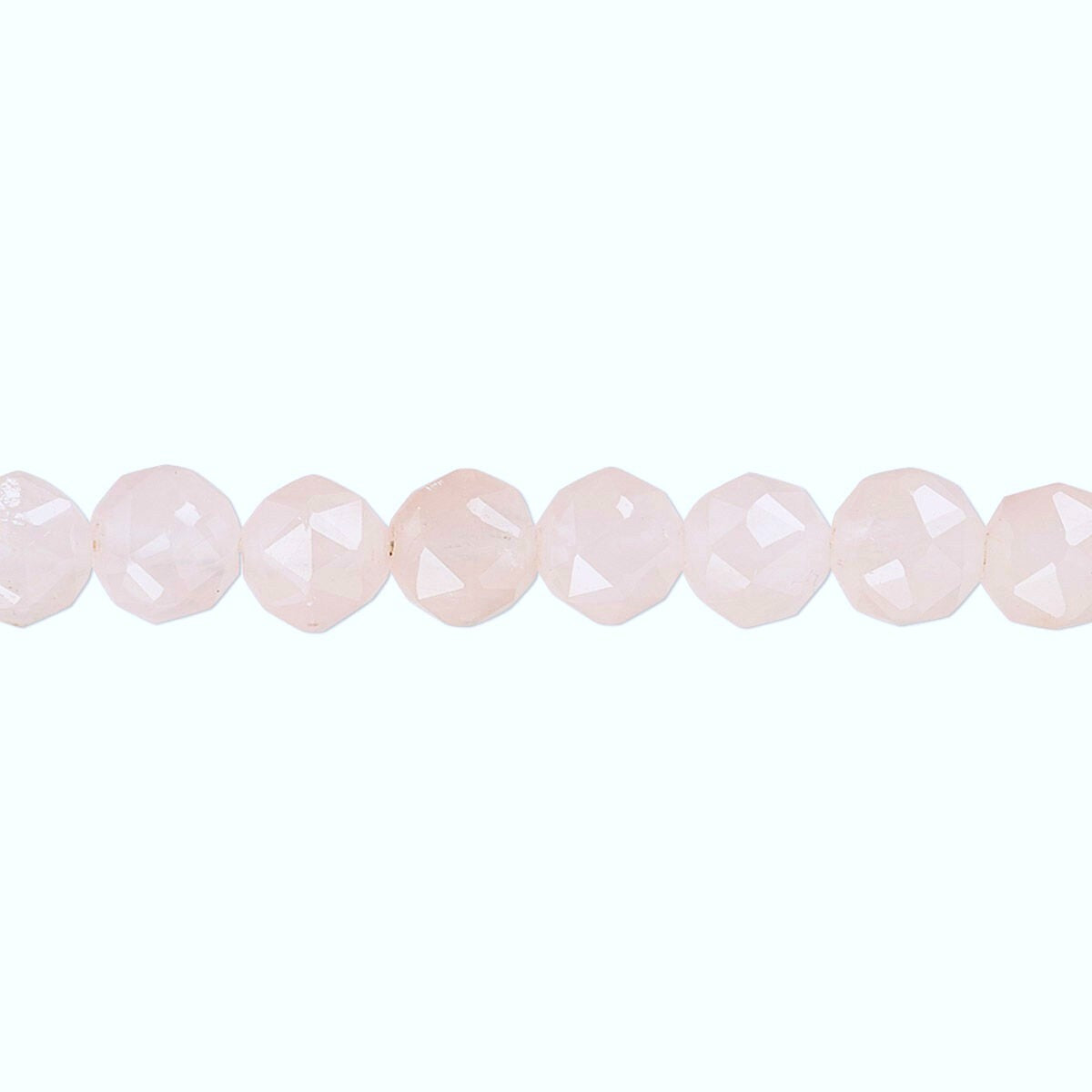 Genuine Rose Quartz, Rose Cut Gemstone Bead Bracelet