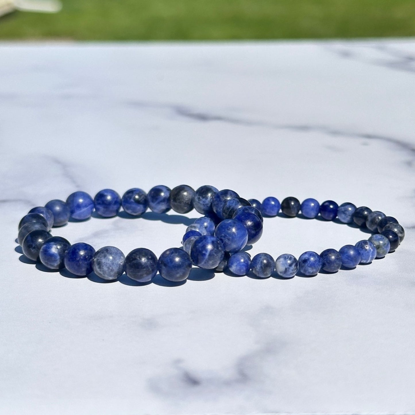 Genuine Sodalite Gemstone Bead Bracelet