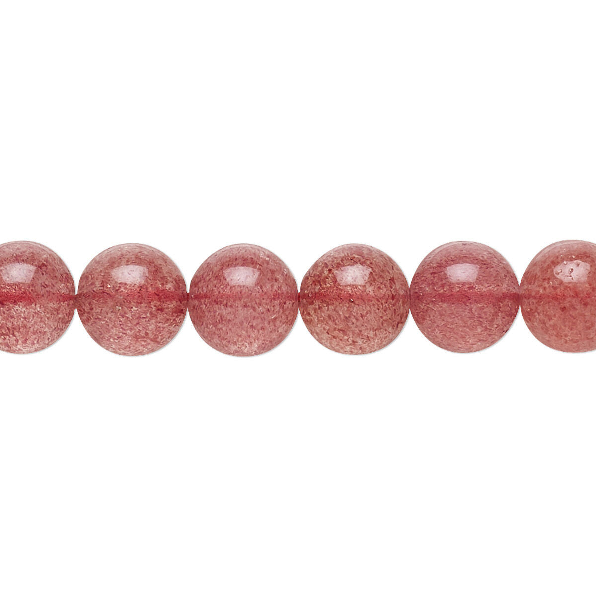 Genuine Strawberry Quartz Gemstone Bead Bracelet