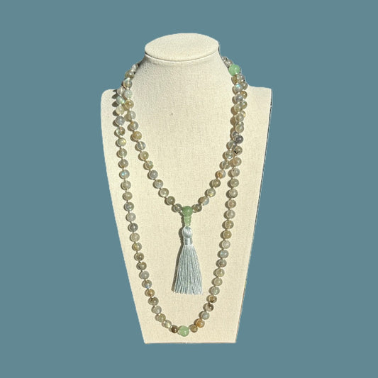 Genuine Labradorite and Green Aventurine Gemstone Mala