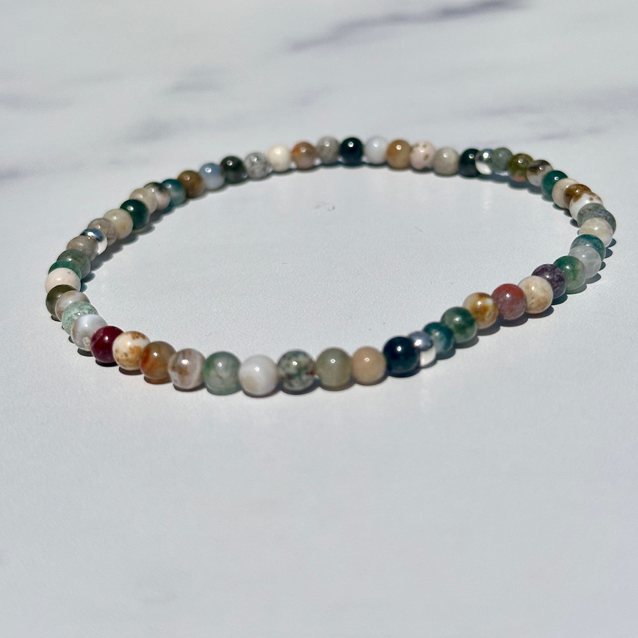 Genuine Ocean Jasper Gemstone Bead Anklet