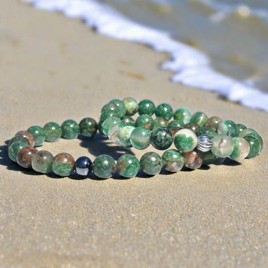 Genuine African Jade Gemstone Bead Bracelet